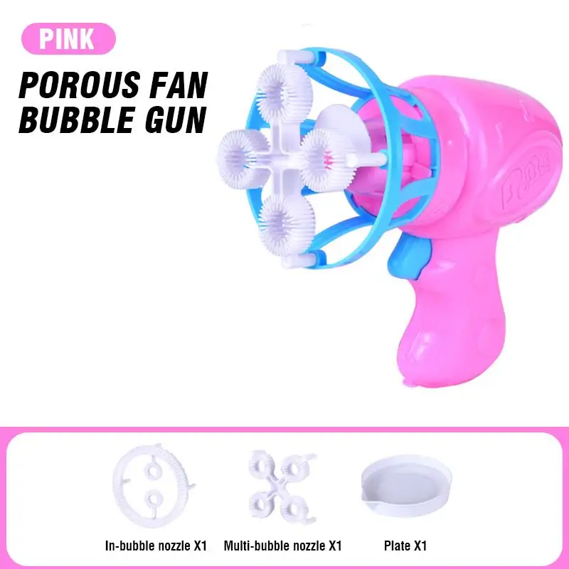 Pistola a bolle elettrica per bambini pistola a bolle di sapone automatica che soffia macchina per cartoni animati estate giocattolo all'aperto regali di compleanno per bambini