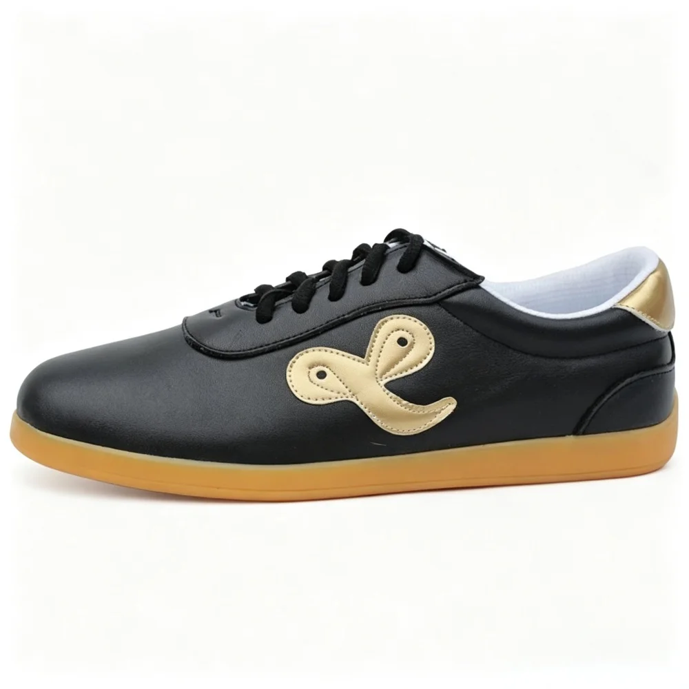 Lace-Up Genuine Cowhide Tai Chi Wushu Shoes Unisex Men Women Martial Arts Training Sneakers Wearable Non-Slip Beef Tendon Sole