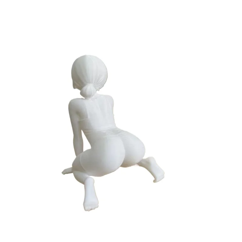 White Kneeling Beauty Girl 3D Printed Ornament Desktop Fish Tank Wine Cabinet Decoration Birthday Anniversary Gift