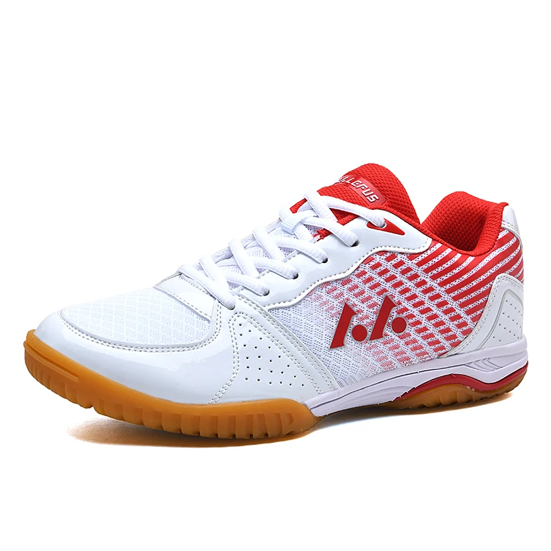 Chaussures de tennis de table professionnelles en plein air pour hommes et femmes, baskets d'entraînement de compétition de badminton, chaussures rouges et bleues pour dames