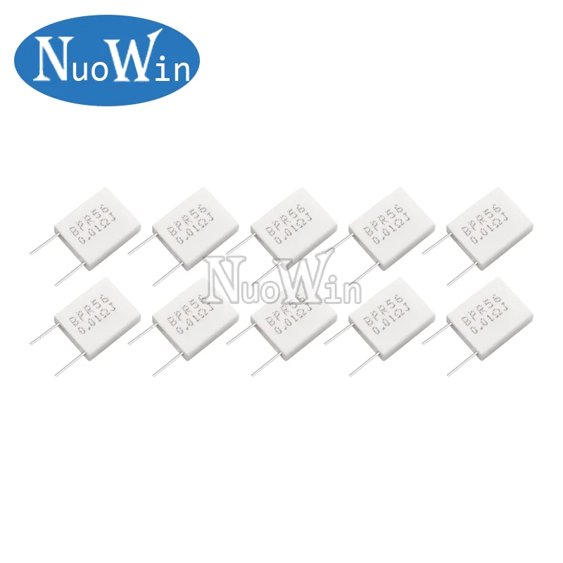 10pcs 5W Cement Resistor BPR56 Non-inductive Ceramic resistance 0.01 0.02 0.05 0.1 0.12 0.15 0.22 0.25 0.3 0.47 0.5 ohm 0.1R