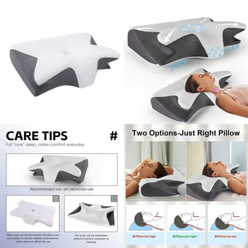 for Orthopedic Cervical Spine Treatment Insomnia Anti-Snoring Neck Memory Foam Butterfly Pillow