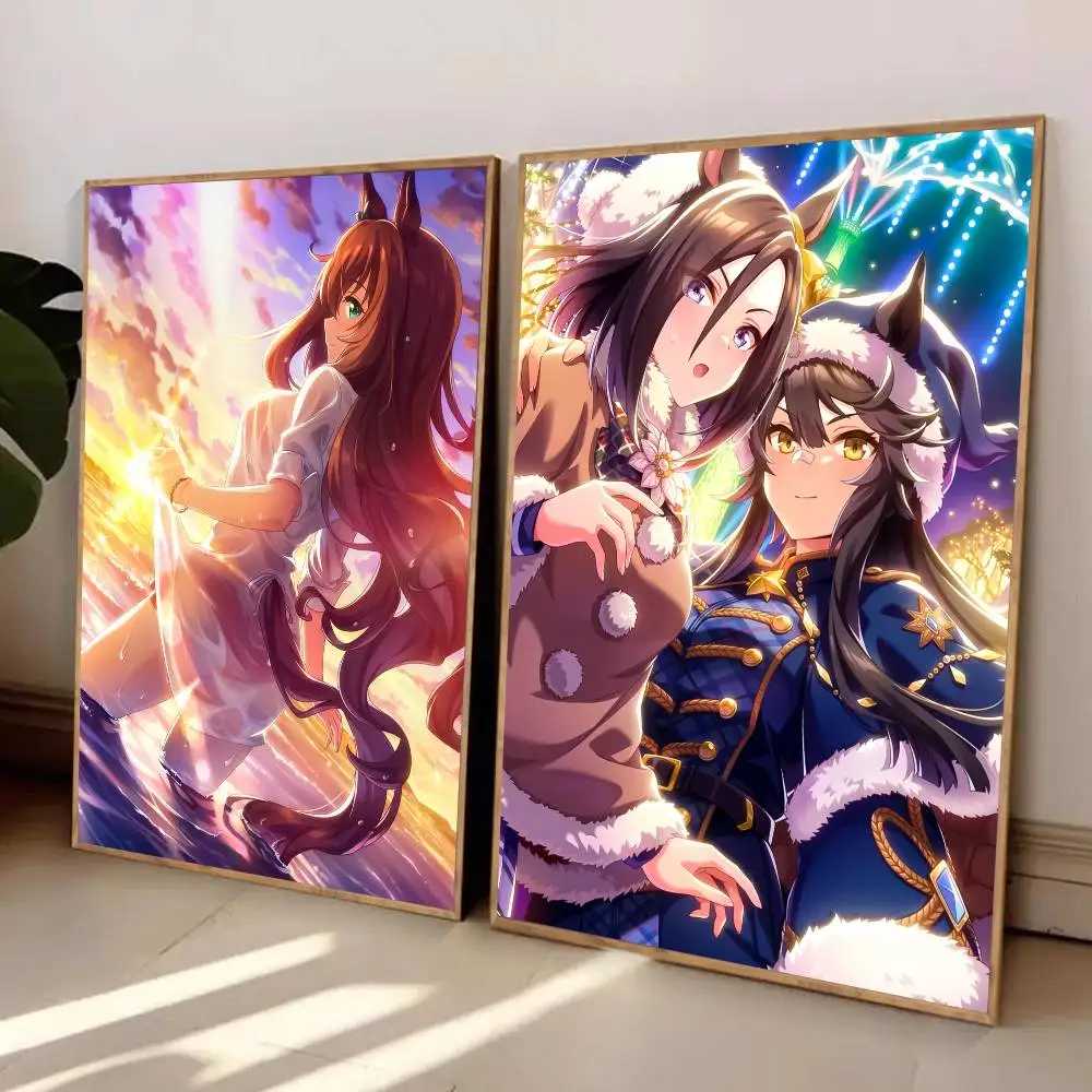 أنيمي U-Umamusume جميلة ديربي المشارك HD الفن لزجة جدار مقاوم للماء غرفة المعيشة المنزلي غرفة نوم الديكور الجمالي