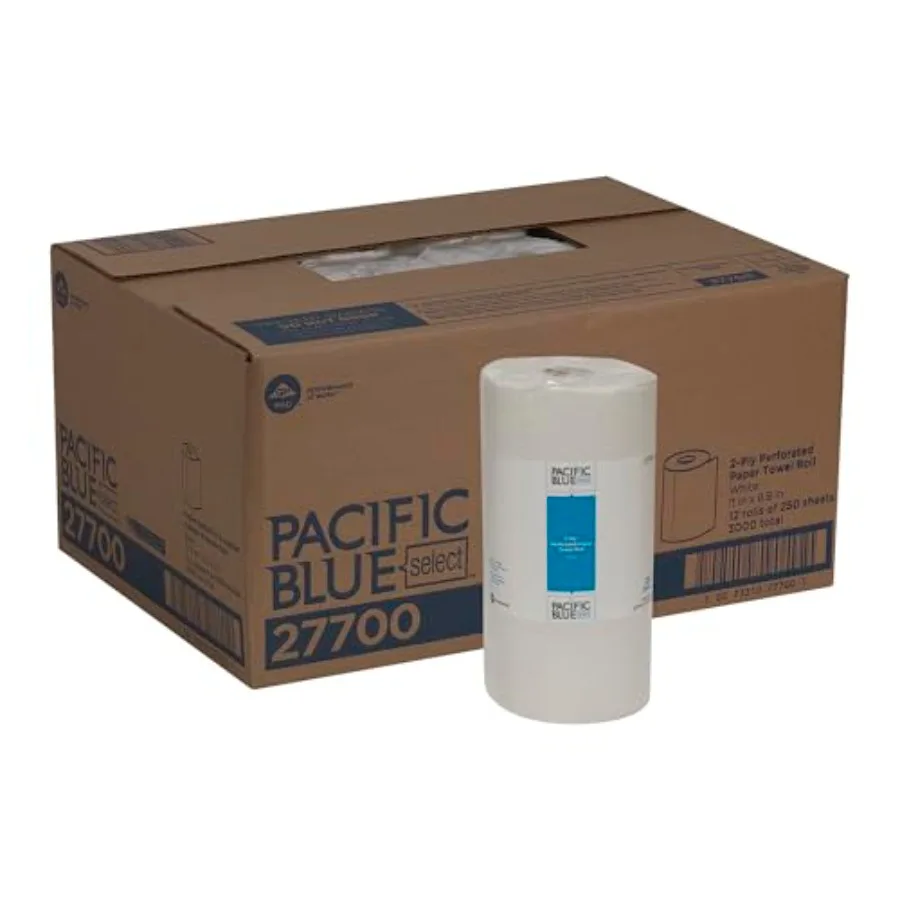 

Pacific Blue Select 2-Ply Perforated Roll Paper Towel by GPPRO,, 27700, s Per Roll, 12 Rolls Per Case