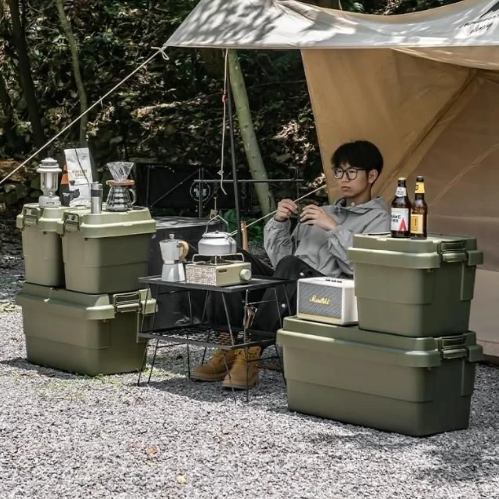 Camping Storage Box Vehicle Use Travel Outdoor Storage Box Trunk Large Capacity Modern Minimalism Wear Resistant Camping Table