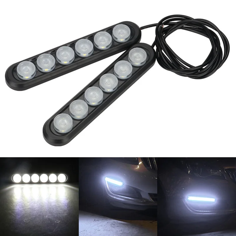 Car Daytime Running Light LED DRL Universal Driving Daylight Headlight Strip Super Bright 12V For Trailer Truck Offroad Jeep ATV