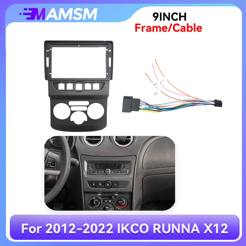 Mammsm 9 polegadas para ikco runna x12 2012-2022 android rádio do carro fáscia quadro estéreo gps mp4 kit de cablagem multimídia