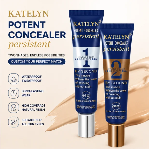 KATELYN Dual Color Mixable Foundation Adjustable Face Makeup Base Hydrating Lightweight Concealer Even Skin Tone Long Lasting