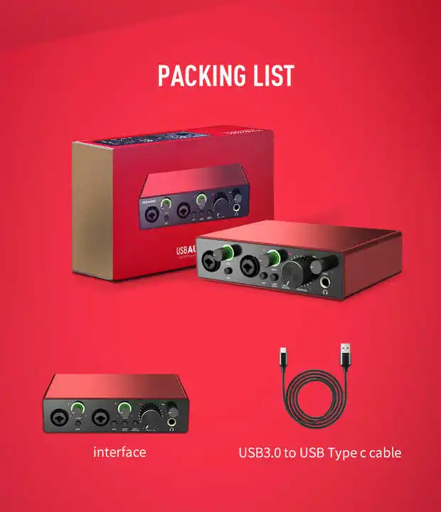 X2 Studio di registrazione esterno professionale Scheda audio dal vivo Scheda audio e mixer