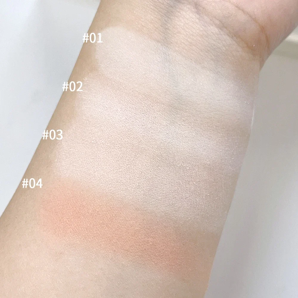 Palette de fards à barrage surligneur blanc monochrome, poudre de fard à joues en ver de soie, maquillage pour le visage, imperméable, éclaircissant, tête allongée, 256