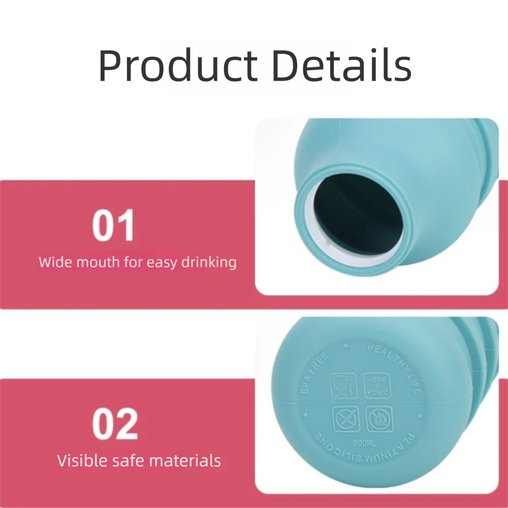 

Large-capacity Collapsible Sport Bottle 200-600ML Portable Sports Water Bottle Leak Proof Retractable Foldable Drinking Cup Gym