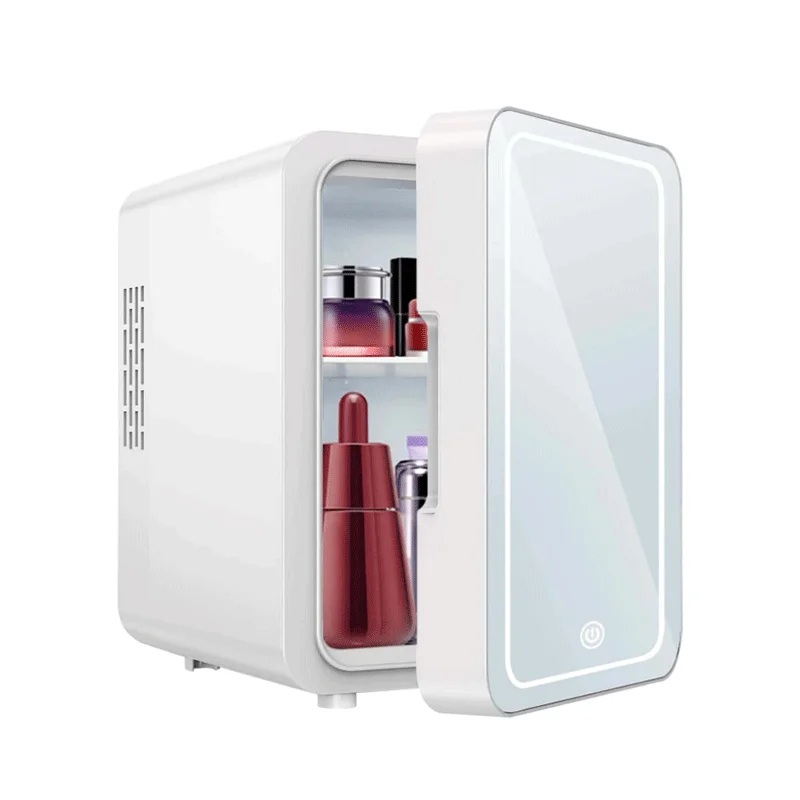 

Mini Fridge for Bedrooms 4L Skincare Beauty Fridge with LED Mirror 220V AC/12V DC Compact Car Fridge for Home Office Cosmetic