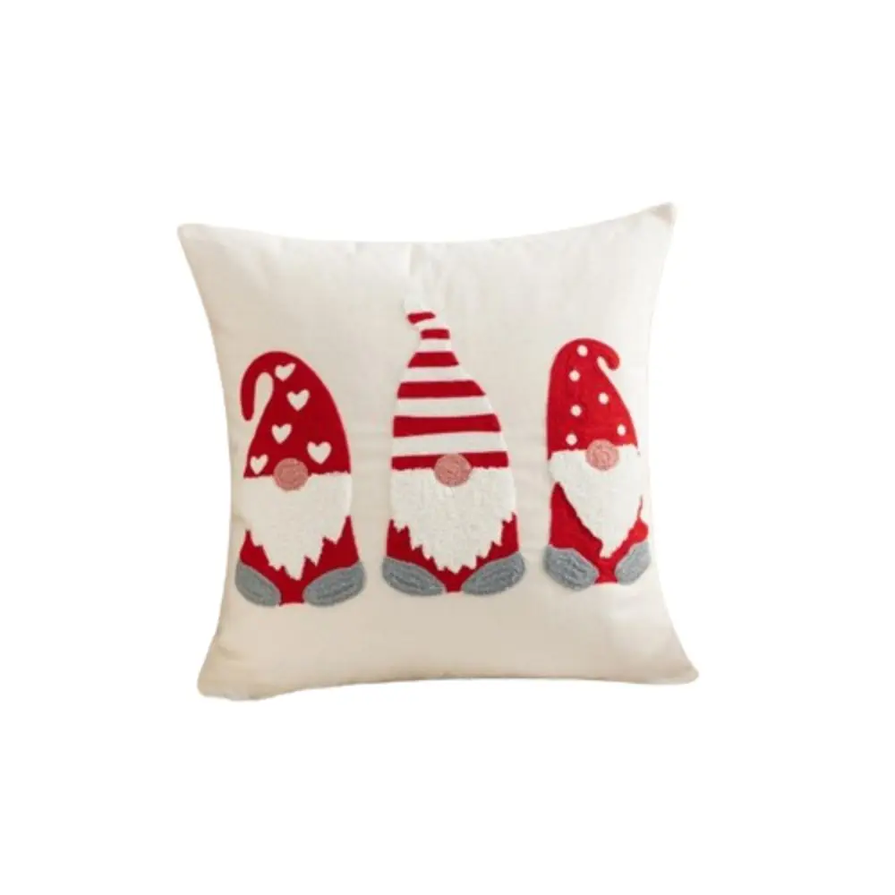

45x45cm Christmas Pillow Covers Embroidered Christmas Decoration Couch Pillowcase Cartoon Printed Square Sofa Cushion Cover Home