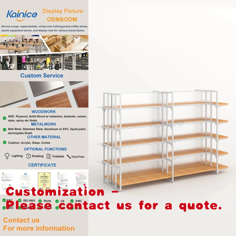 

Стеллаж для розничной торговли канцелярскими товарами Kainice Modern Acrylic Ripple с полированной поверхностью, наклейками и крючками для супермаркетов.