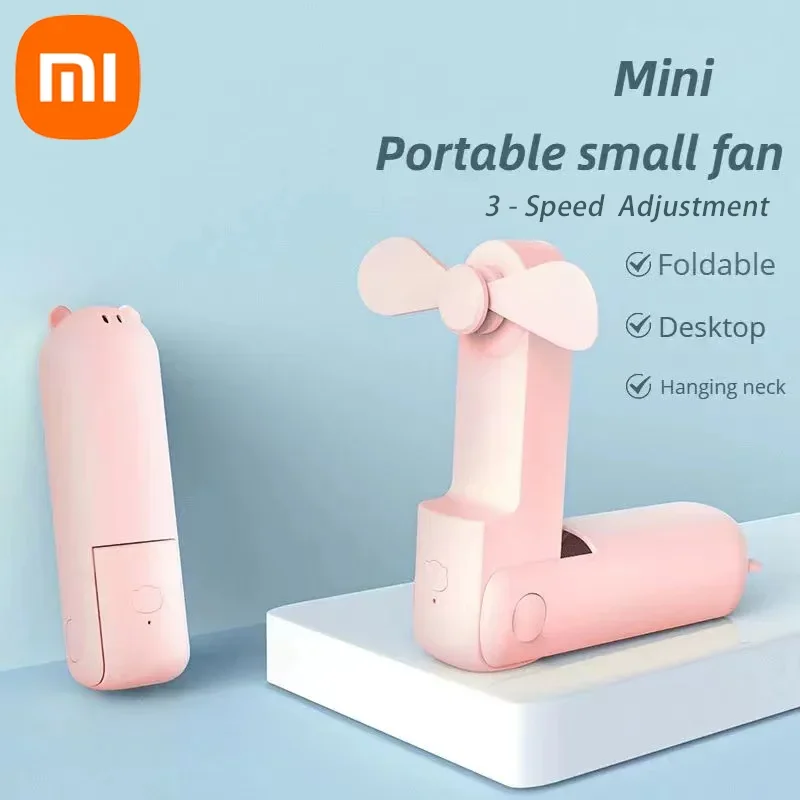 

Xiaomi 2000mAh Mini Handheld Portable Small Fan USB Charging Silent Folding Fan Three-speed Adjustable Office Home Electric Fans