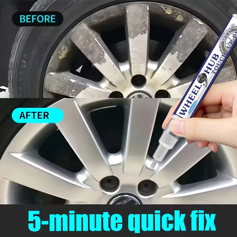 Multi-Functional Silver Repair Pen - Suitable for Chrome-Plated Wheels, Car Paint and Other Silver Areas. Simple Repair of Scratches, Dents, and Peeling Paint. Long-Lasting and Effective. a Must-Have Paint Repair Tool for Car Owners view 4