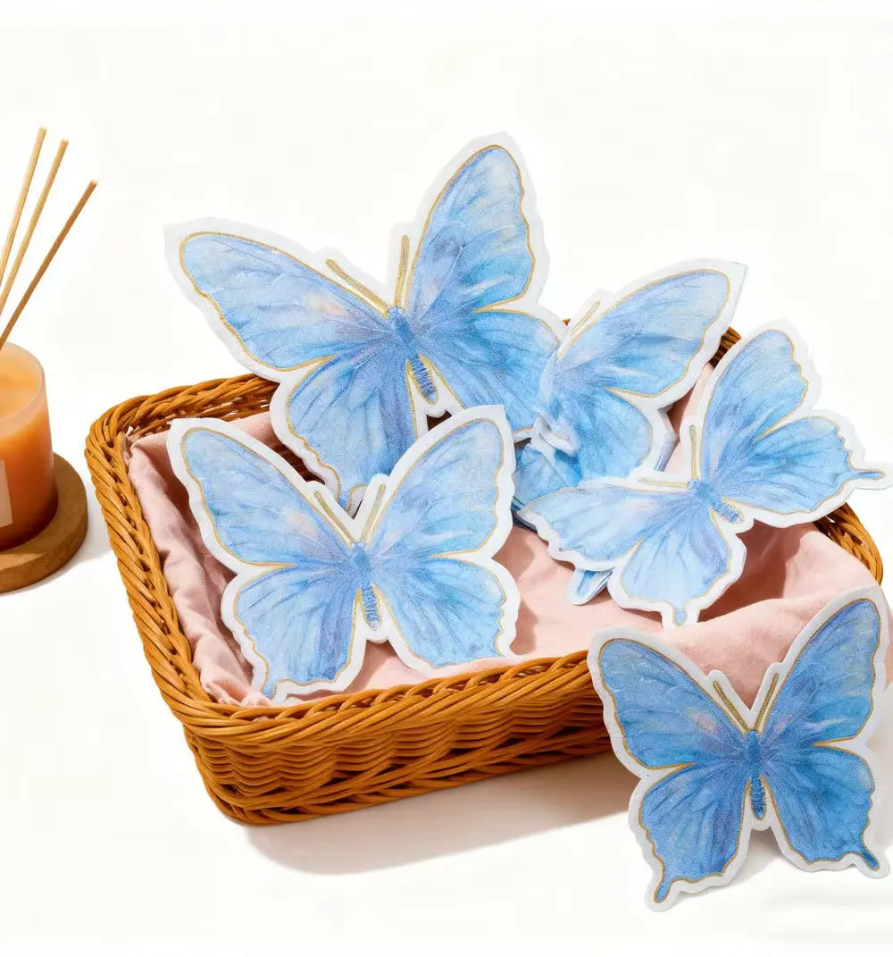 

20 pieces per pack of color-printed napkinshotel Western restaurant atmosphere decoration, special-shaped butterfly napkinsdispo