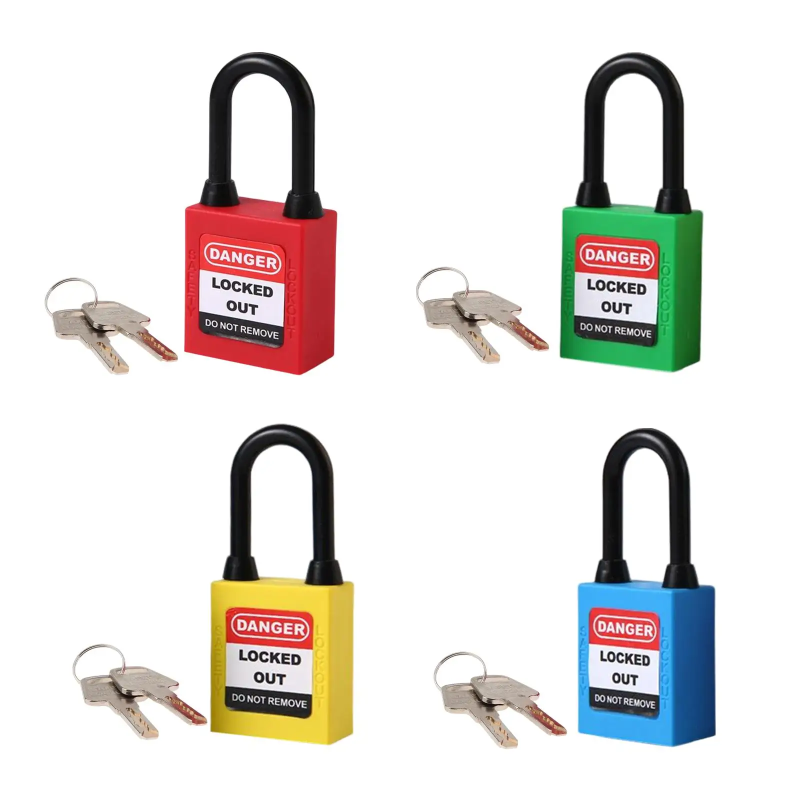 Locks Nylon Padlock, Solid Compact Insulated Two Keys Per Lock