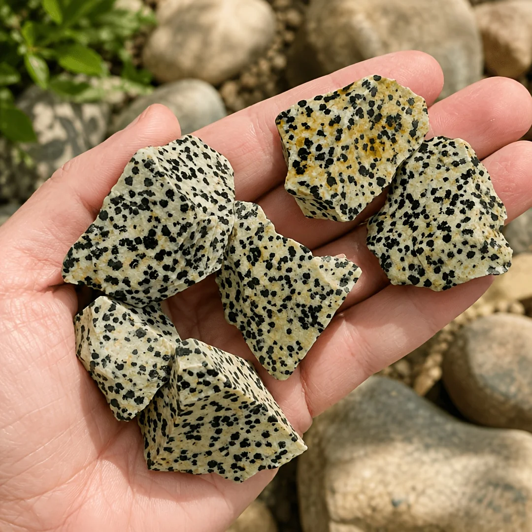 Natural Spotted Stone Raw Rough Specimen, Unique Patterned Mineral Rock, Unpolished Natural Texture, Decorative Stone