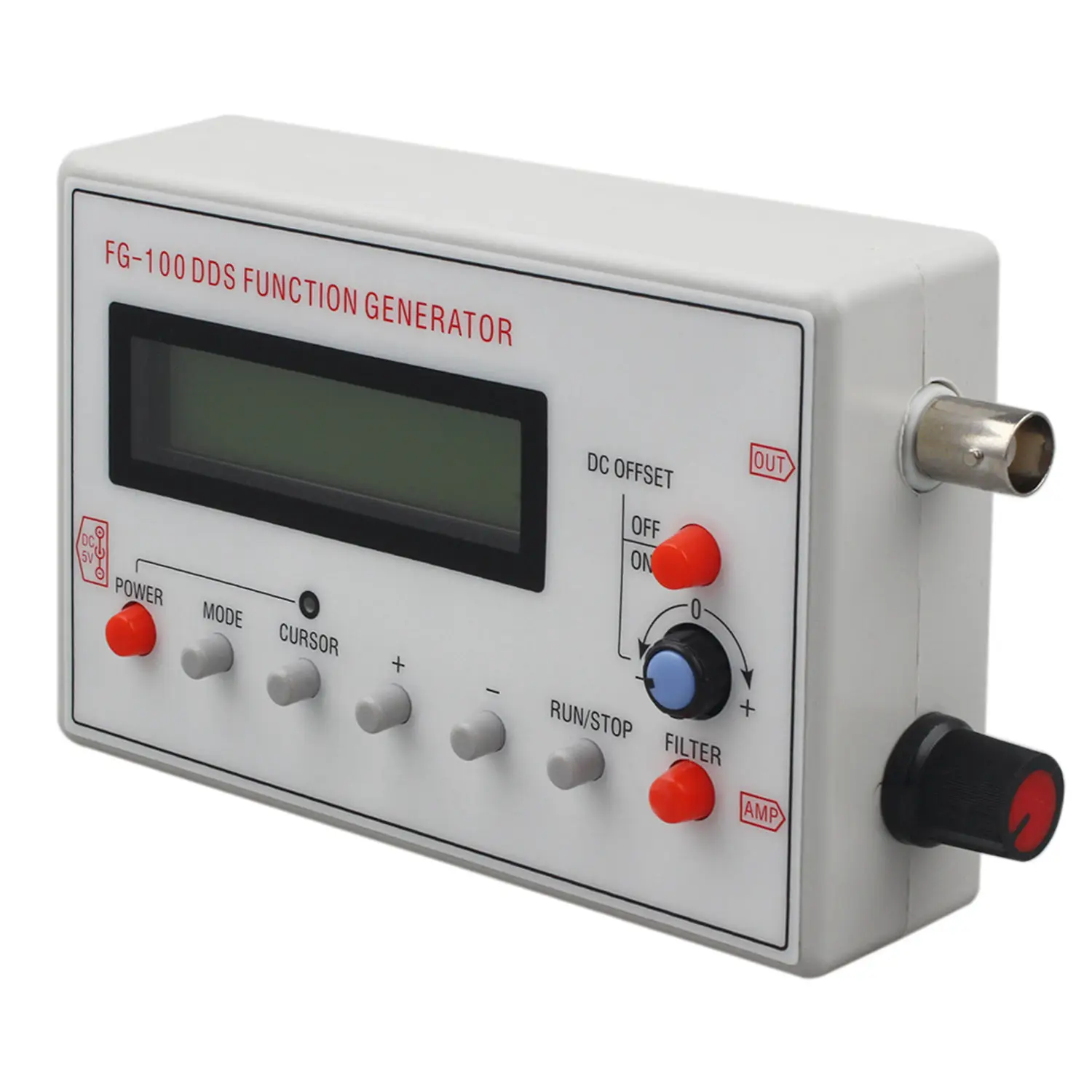ABKW-FG-100 DDS Function Signal Generator Frequency Counter 1Hz - 500Khz Sine+Square+Triple-Cornered Waveform