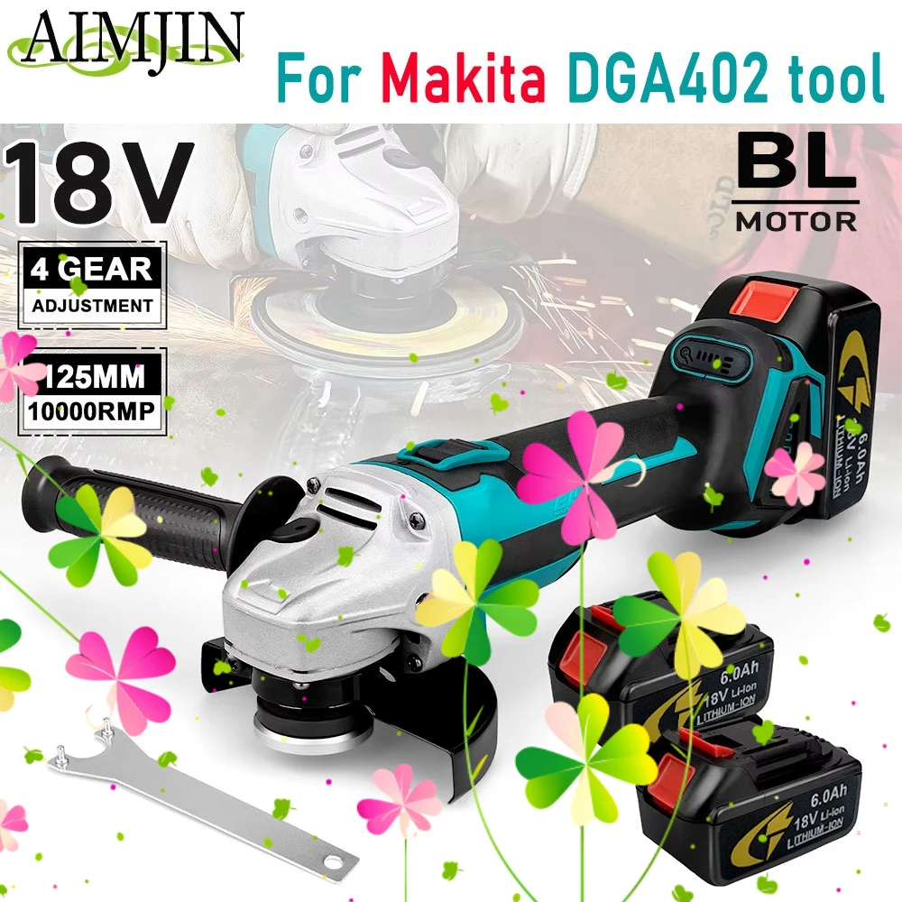 18V li-ion battery high-power polishing and cutting tool DGA402 Compatible for Makita brushless electric angle grinder