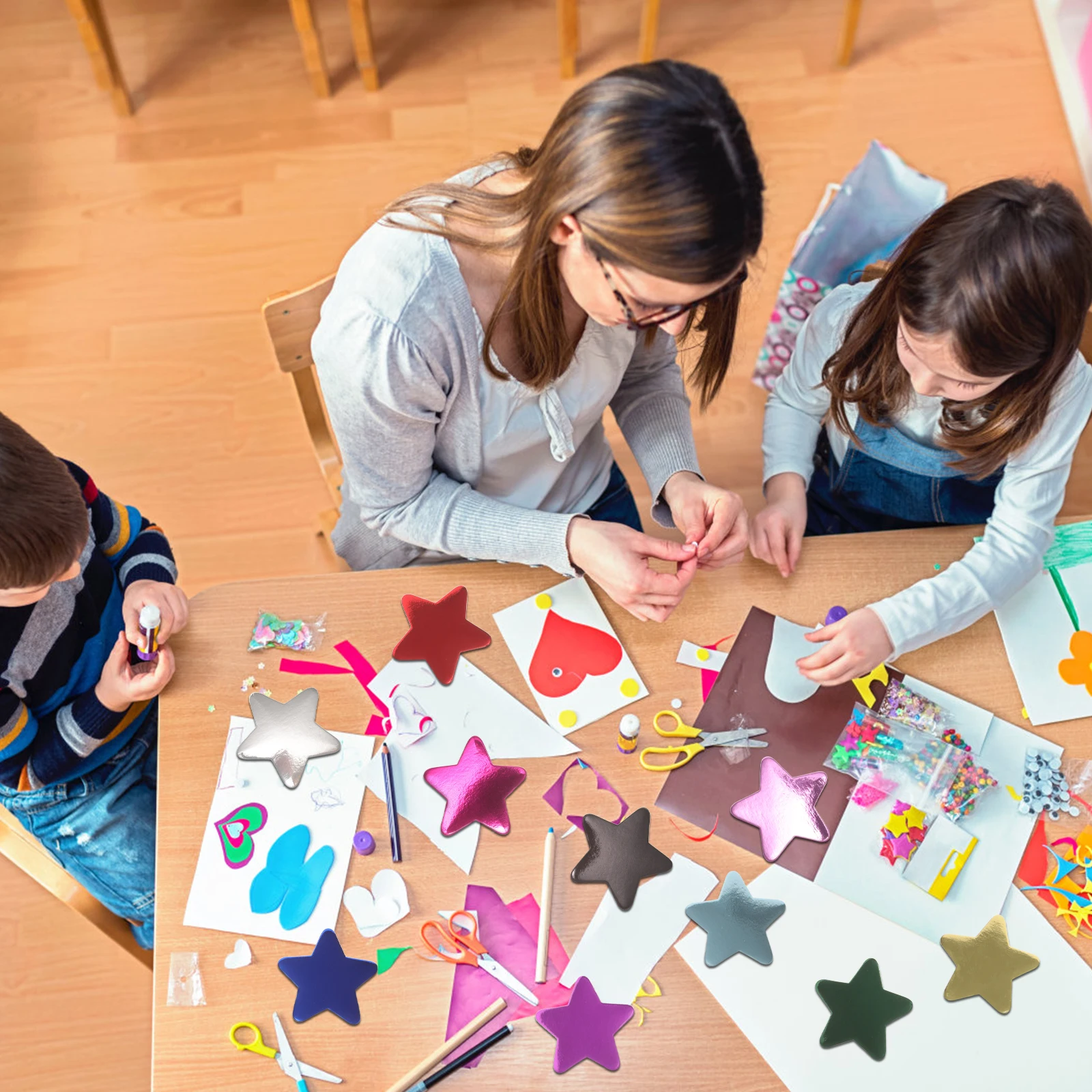 

30 Sheets Colored Craft Kit Colorful Folding Paper Decorative Paper Cutting Set Kids Scissors Arts Student Activity