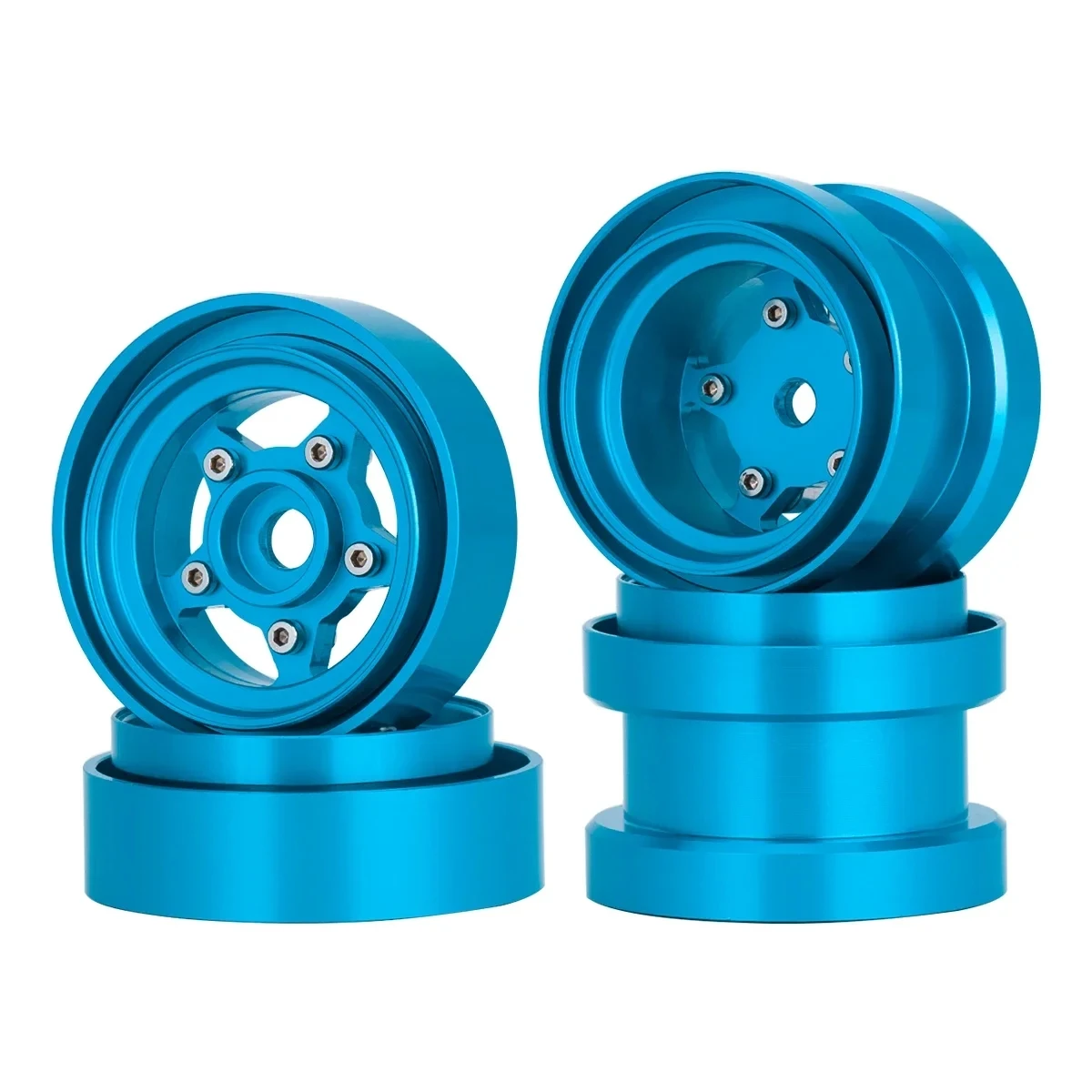 4pcs CNC Aluminum Beadlock Wheel Hub Upgrade Kit for 1/10 RC Buggy Car Tamiya Frog Grasshopper Hornet Sand Scorcher Hot Sale