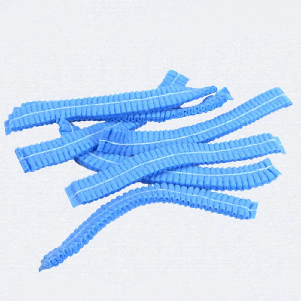 

100pcs Disposable Dust Disposable Caps Hair Cover For Food Service Medical Medical Caps Lab Use Safety Hat Blue