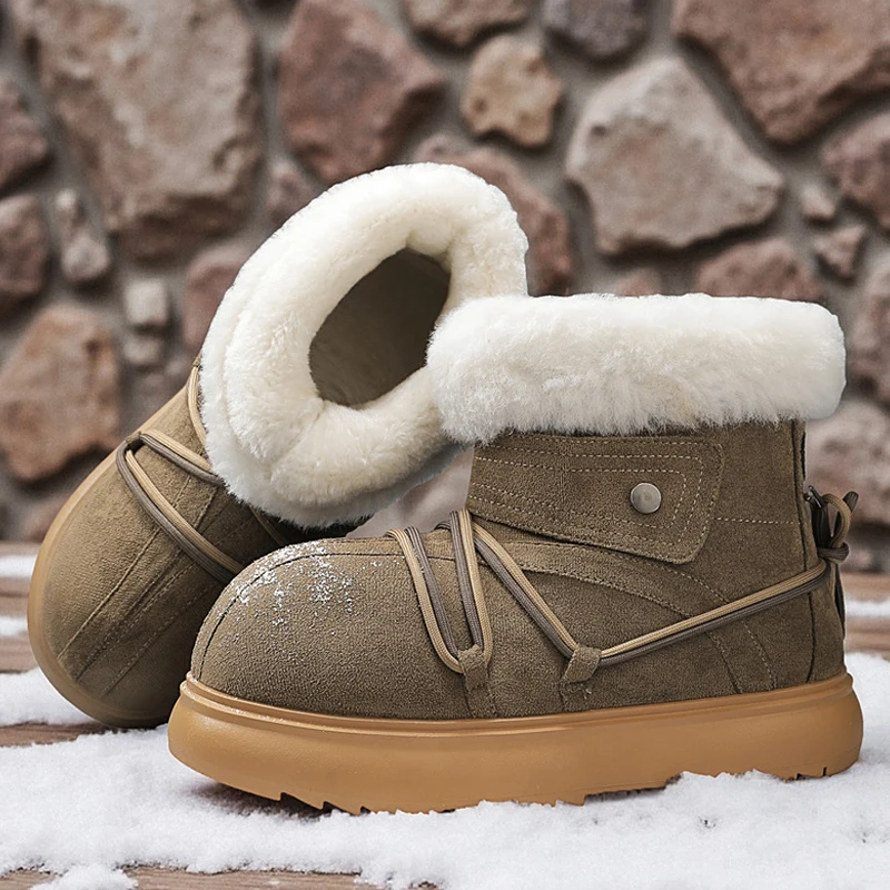 

Capybara snow boots, chunky shoes with a small plush design for warmth, thick-soled, large cotton shoes 286-5