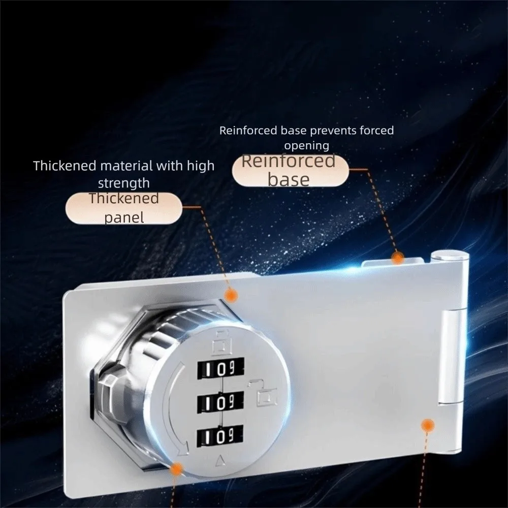 3 Digit Cabinet Door Combination Lock Double-Opening High Security Security Lock Easy Installation Keyless Drawer Lock