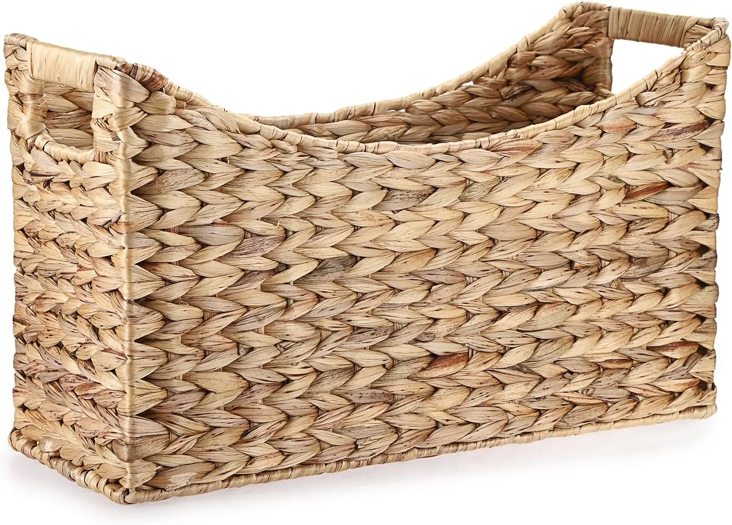 

Корзина для журналов из водяного гиацинта, натуральная корзина для хранения книг и документов, корзина для журналов в ванную комнату