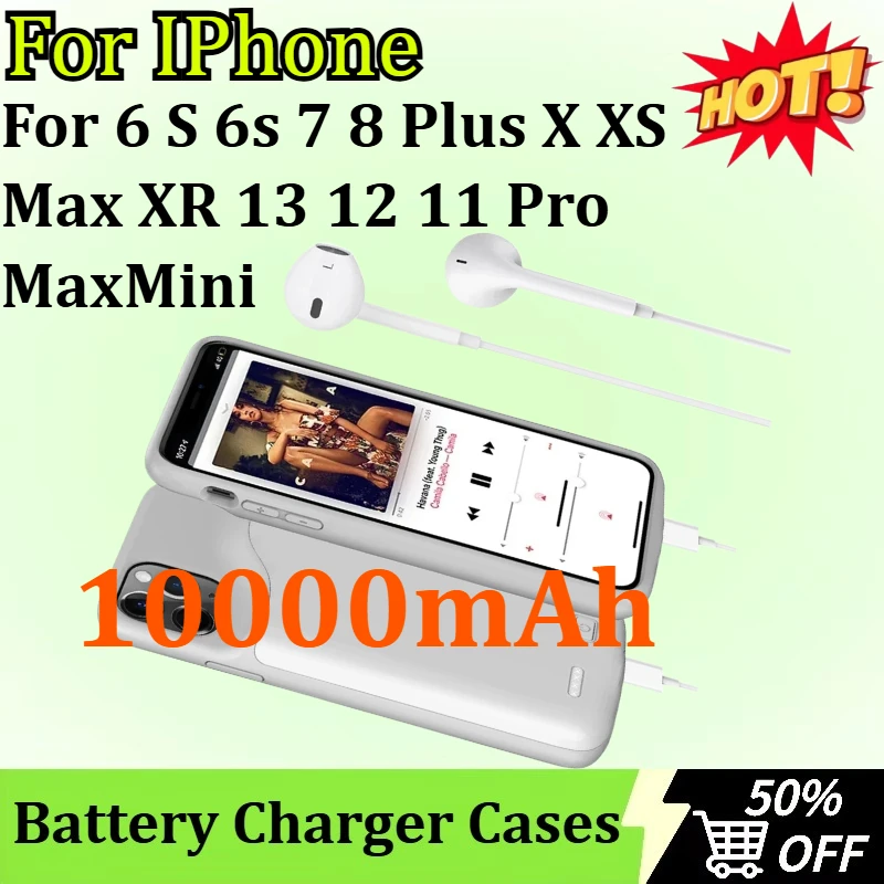 

Battery Charger Case for IPhone 13 12 11 Pro MaxMini Power Bank Charging Case 10000mAh for IPhone 6 S 6s 7 8 Plus X XS Max XR