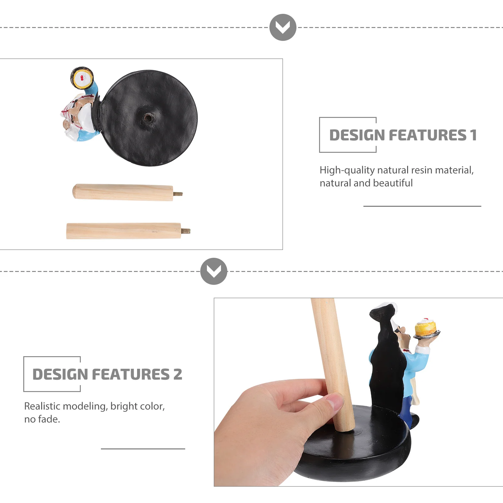 

Chef Shape Paper Towel Holder Resin Napkin Organizer Countertop Tissue Server For Kitchen Dining Room Cling Film Rack Desktop