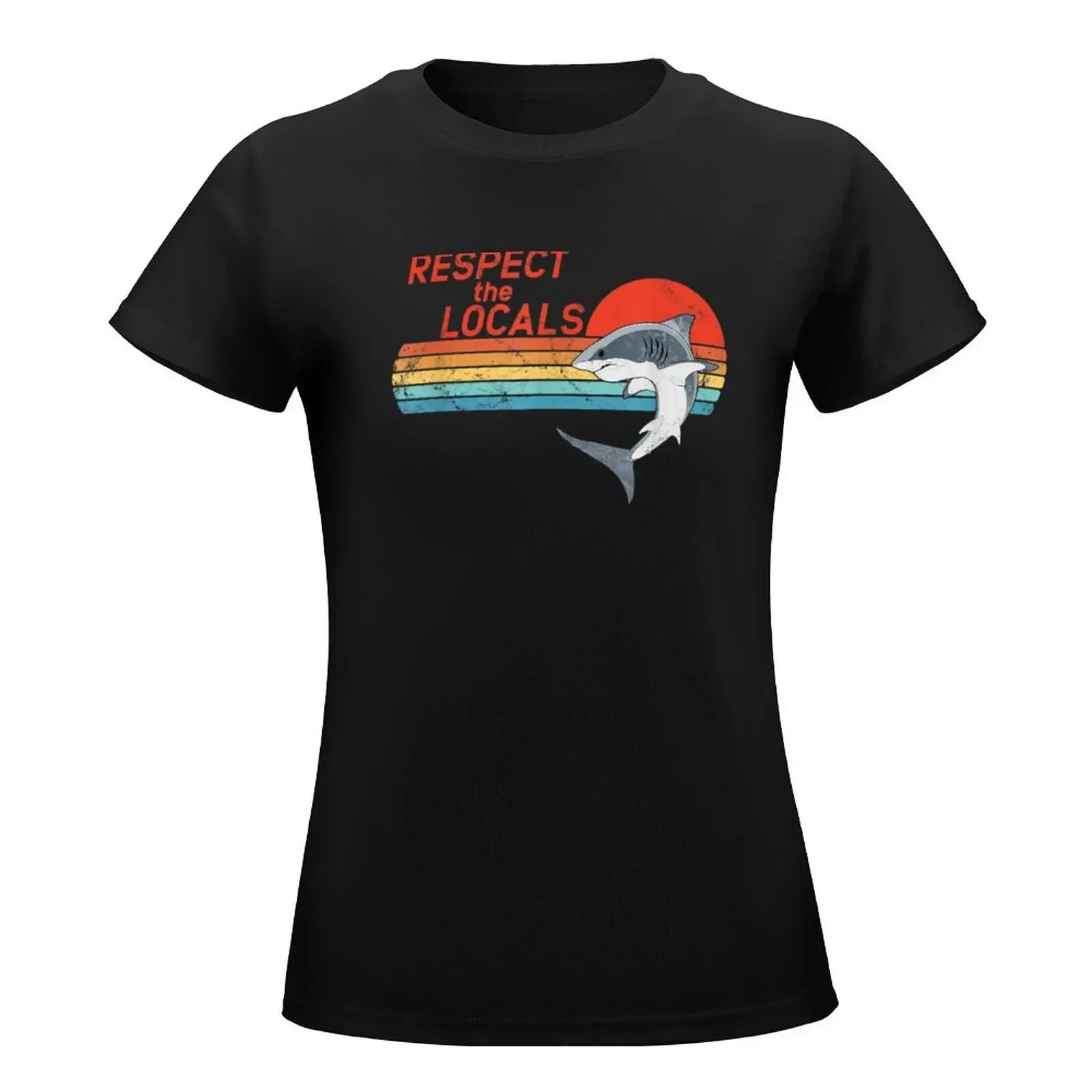 Respect The Locals vintage T-Shirt funny cute clothes summer clothes Blouse korean Women's clothes