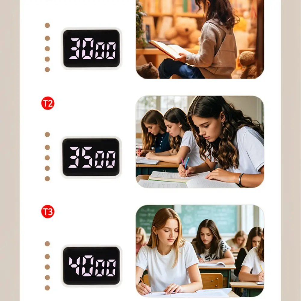 Smart Digital Timer LED Rechargeable Clock Silent Countdown Reminder For Classroom Home Office Study Prep Time Management