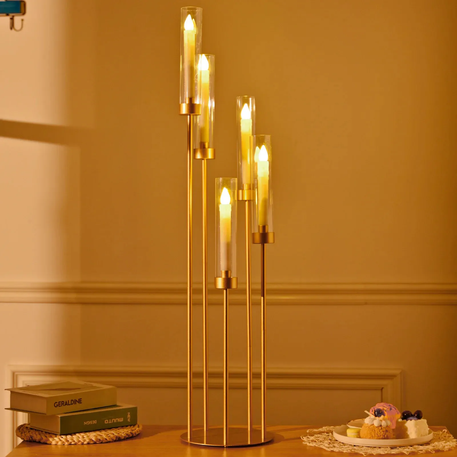 Gold Floor Candelabra 5 Arm Candle Holders Tall Floor Candle Holders Candelabra