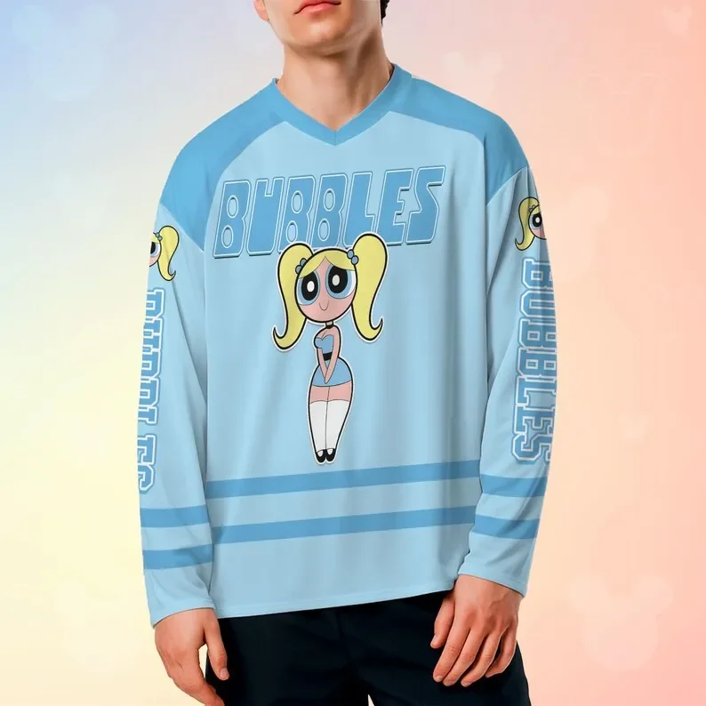 Who Can Refuse The Flying Girl Police! Anime Bubble 3D Printed Children's Home Street Fashion Parent Child Long Sleeve T-shirt