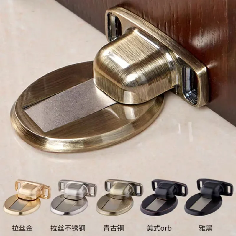 

1pc Magnetic Door Holder Stopper Invisible Doorstop Wall Floor Mount Safety Catch Stainless Steel Door Suction Bedroom Supplies