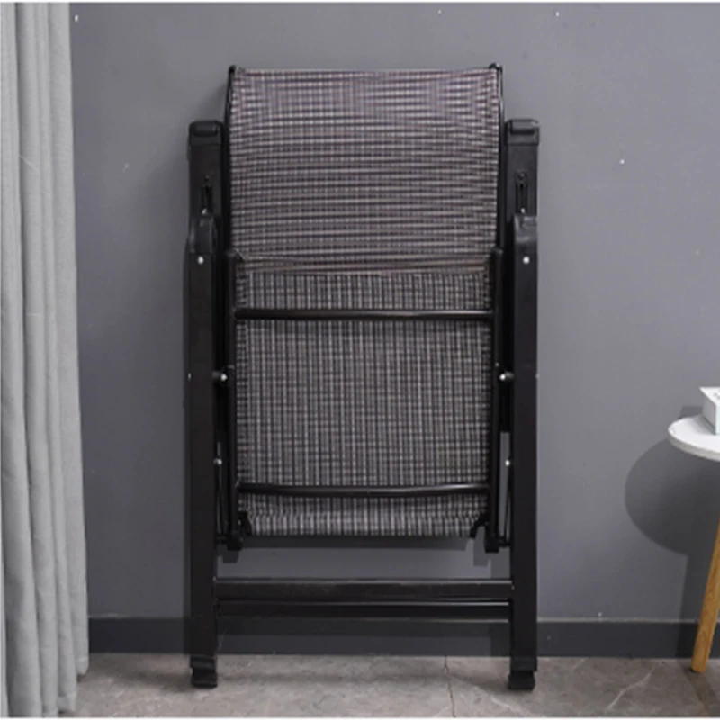 Silla plegable de Metal para exteriores, sillón portátil de una sola espalda para oficina, almuerzo, sin instalación, reclinable