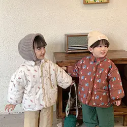 Children Coat Cotton-padded Jacket 2026 Winter New Cashmere Padded Warm Boy's Coat 1-10Yer Girl's Coat Fashion Outerwear