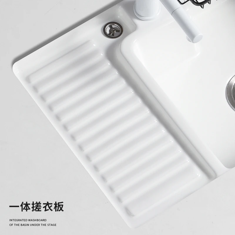 Balcony with washboard Undercounter basin Laundry basin Household sink Single basin Bathroom Ceramic embedded laundry sink