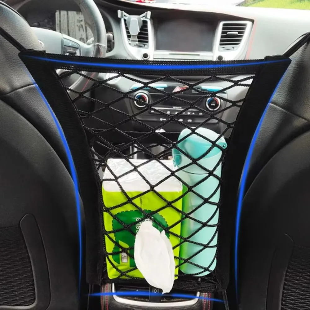 Pet Car Barrier Dog Car Barrier with Automatic Safety Mesh Storage Bag Pet Barrier Guard Back Seat Safety Protector Mesh Net