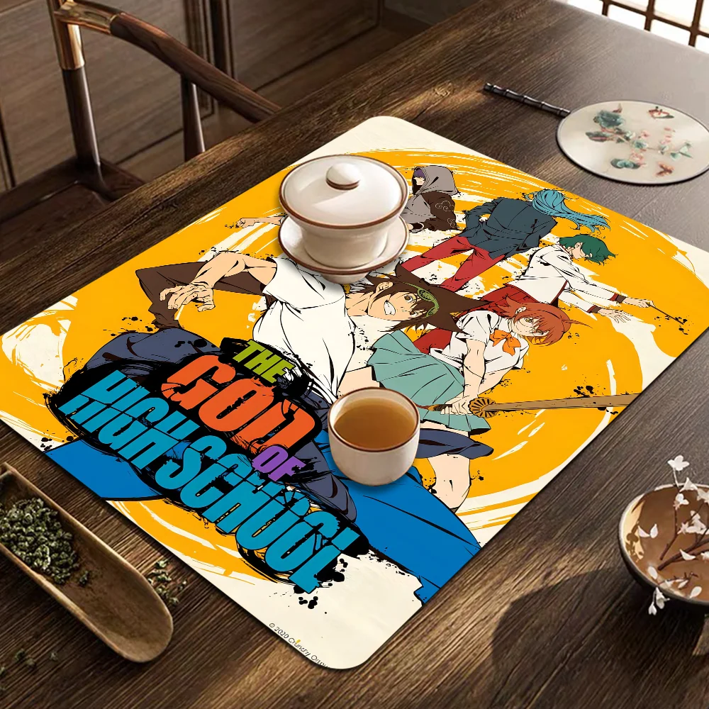 

The God Of High School Absorbent Drain Mat Countertop Dry Mats Printed Coffee Machine Draining Pad Kitchen Table Placemats