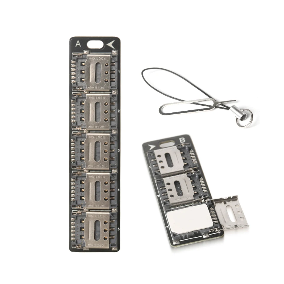 لحامل حقيبة صندوق التخزين لبطاقة SIM النانو والدبوس، منظم تخزين بطاقة SIM المدمجة، يأتي مع حبل ودبوس البطاقة #1