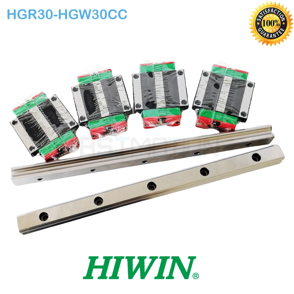 Original HIWIN HGR30 Linear Guide 300 400mm 500mm 600mm 700 800mm 1000mm 1100mm 1200mm 1500mm Linear Rail HGW30CC Carriage Slide