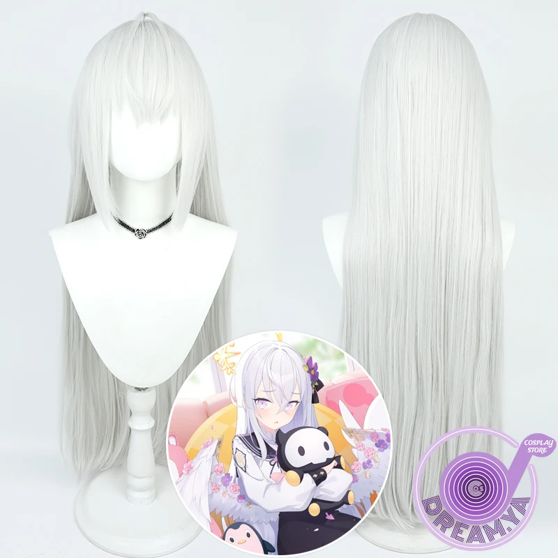 Shirasu Azusa Cosplay Wig blue archive gray white 80cm Synthetic Hair Heat Resistant Halloween Role Play Party Carnival +Wig Cap