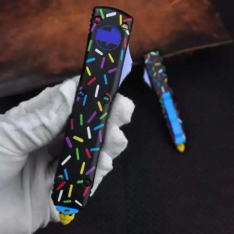 

Warrior Dessert Series MICRO ULTRA OTF TECH UT85 Full Size Self Defense Pocket Knives Black Style Sheet EDC Tools 3.54''
