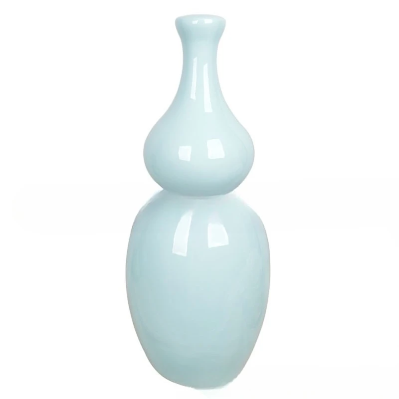 Medium and high temperature color glaze yellow blue white gourd shaped ceramic table lamp base