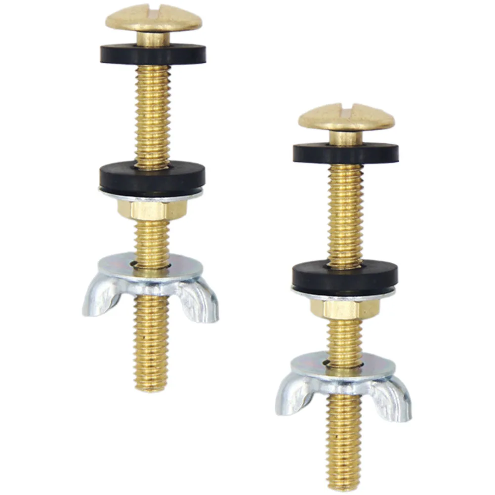 

2pcs Replacement Kit Durable Fixing Bolts For Seat Rubber Washers Leakproof Universal Toilet Tank Fittings Toilet Seat Bolts