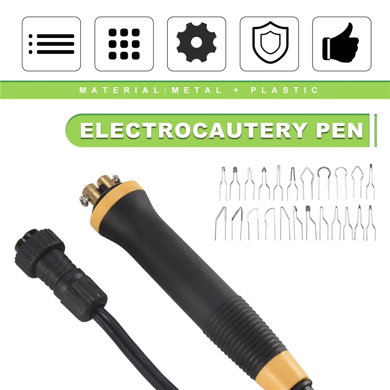 A11E-1/Pcs Electrocautery Pen Pyrography Machine Handle Solder Tip 23/Pcs For Gourd,Plank,Leather,Bark
